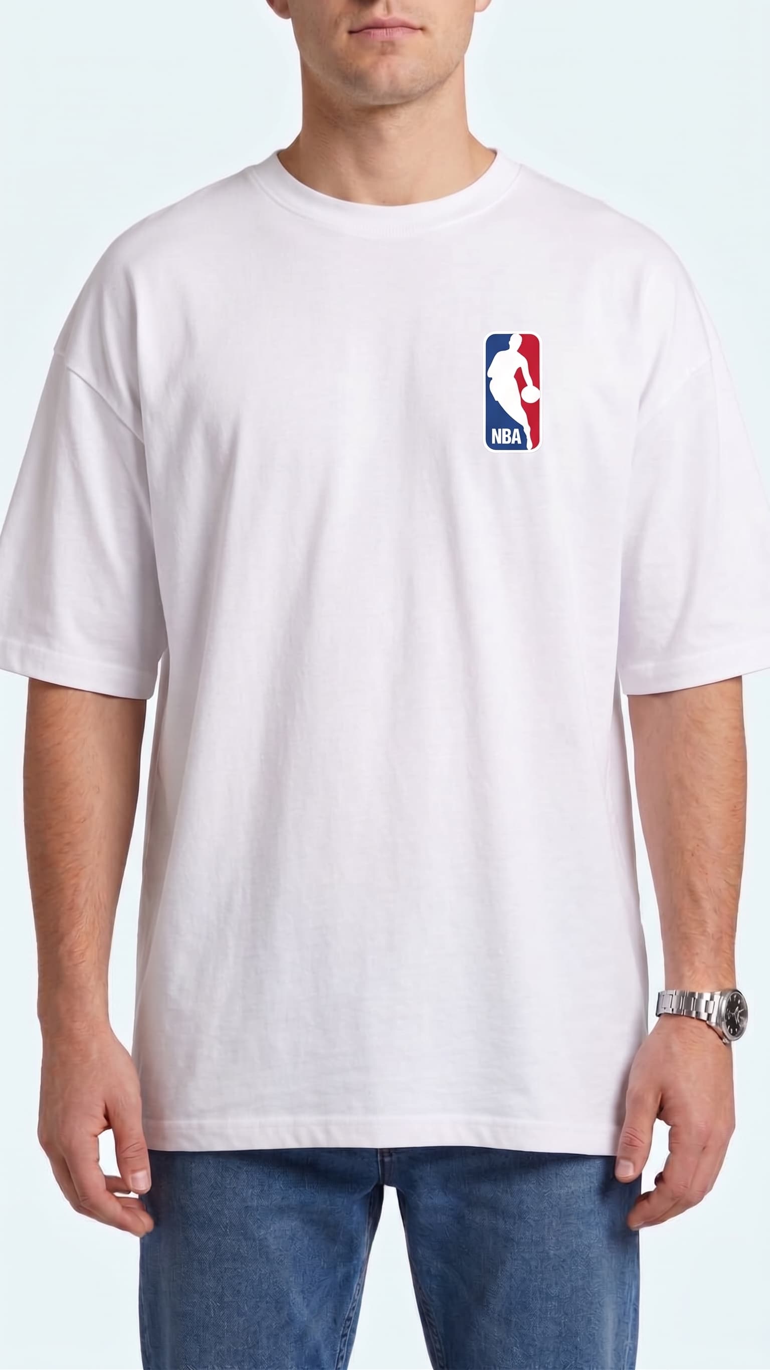 Camiseta Masculina Oversized NBA "His Airness" Chicago Bulls - Branca